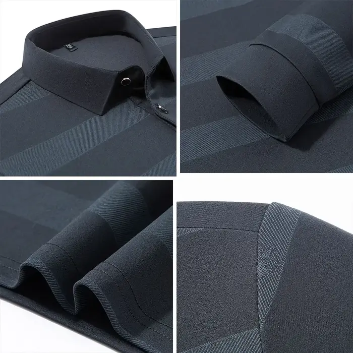 Chemises Polo Élégantes pour Hommes BROWON Printemps Automne 2026 Manches Longues Col Revers Grand Motif Rayé T-shirt Homme Nouveauté dans la catégorie Hauts & T-shirts