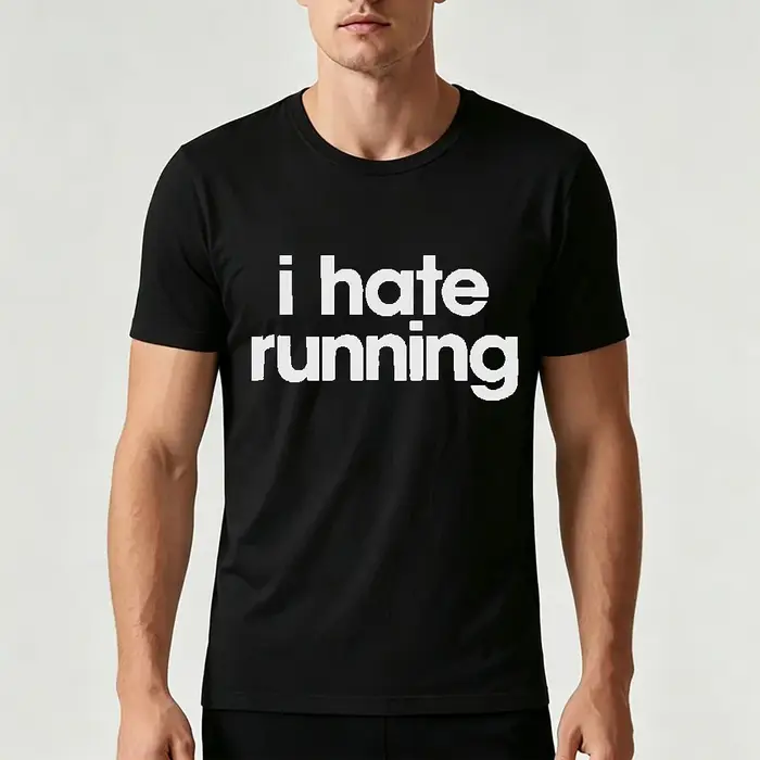 T-shirt graphique humoristique « I Hate Running » pour homme