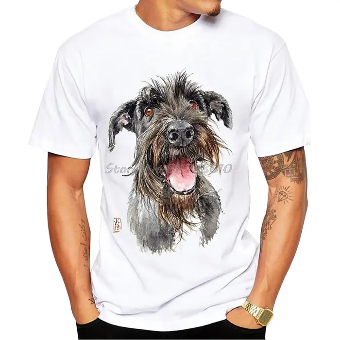 T-Shirt manches courtes homme blanc, Design de chien drôle, décontracté, Cool, à la mode