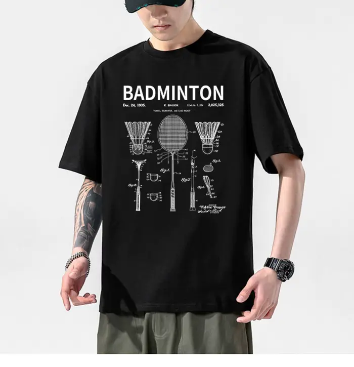 T-shirt de sport à motif d'ours de tennis pour hommes et femmes