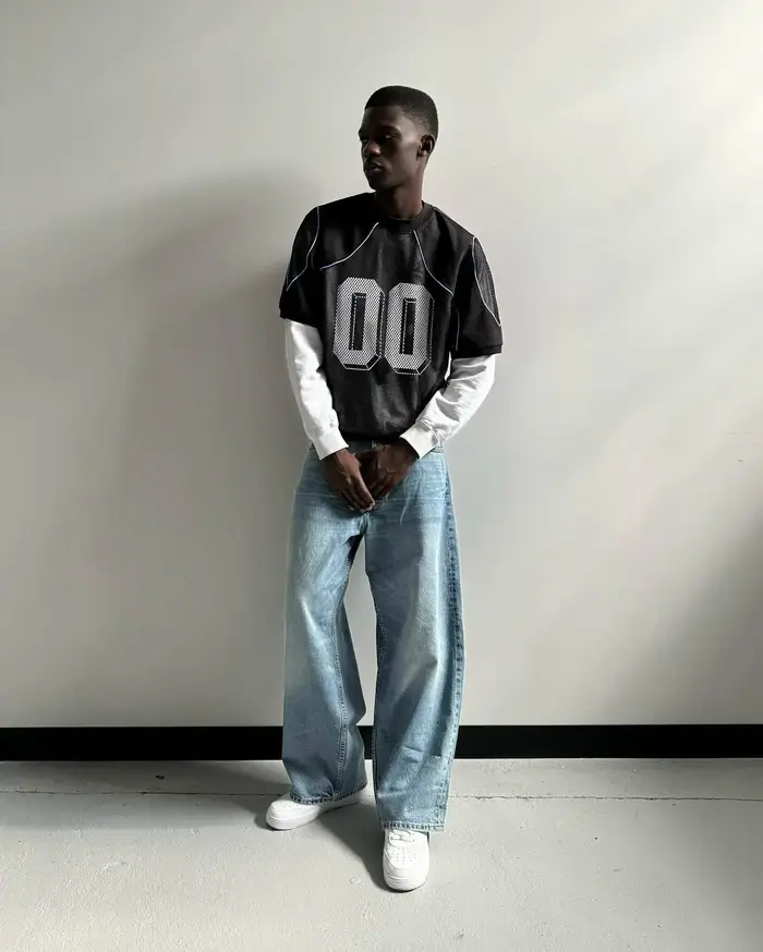 Haut ample en maille Patchwork pour hommes