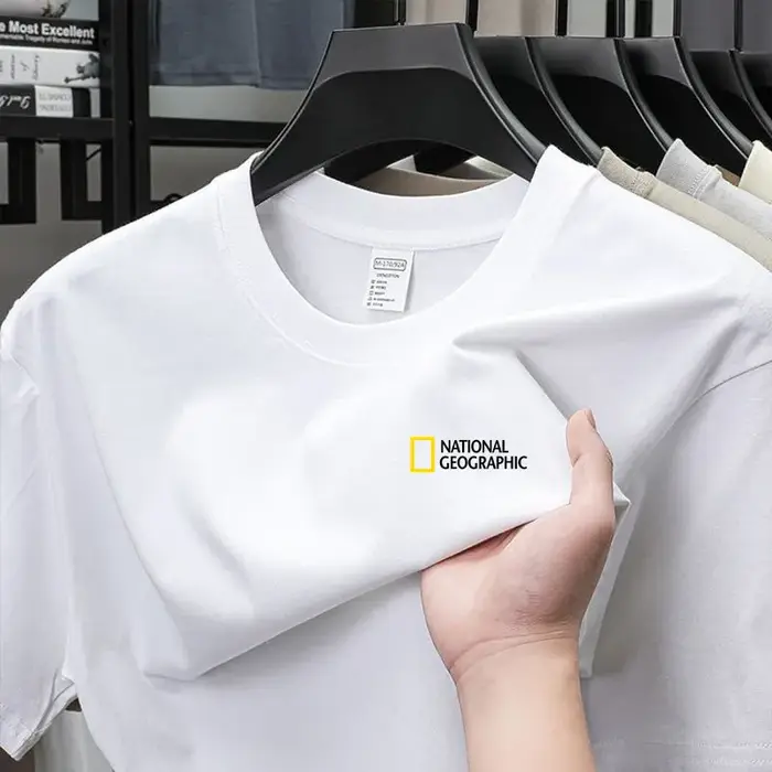 T-shirt 100 % coton National Geographic pour hommes et femmes