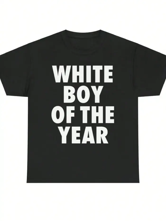 Blanc garçon de l'année chemise hommes femmes surdimensionné été coton imprimé à manches courtes T-shirt rétro