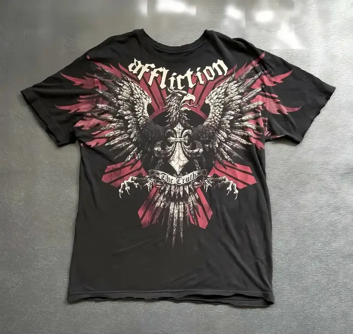T-shirt col rond pour hommes européens et américains, nouvelle lettre de crâne gothique imprimée, co