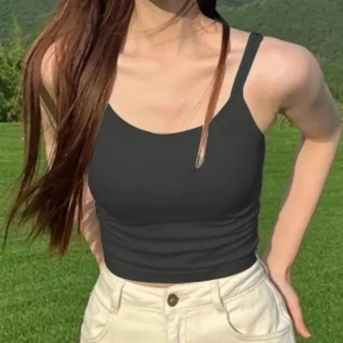 Crop Top Femme Sexy Sans Manches