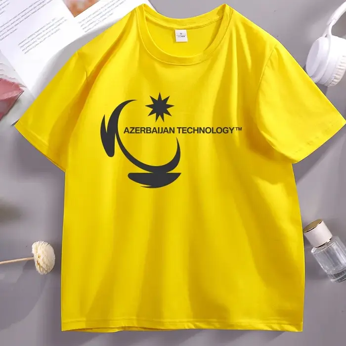 T-shirt Meme Technologie Azerbaïdjan en coton à manches courtes