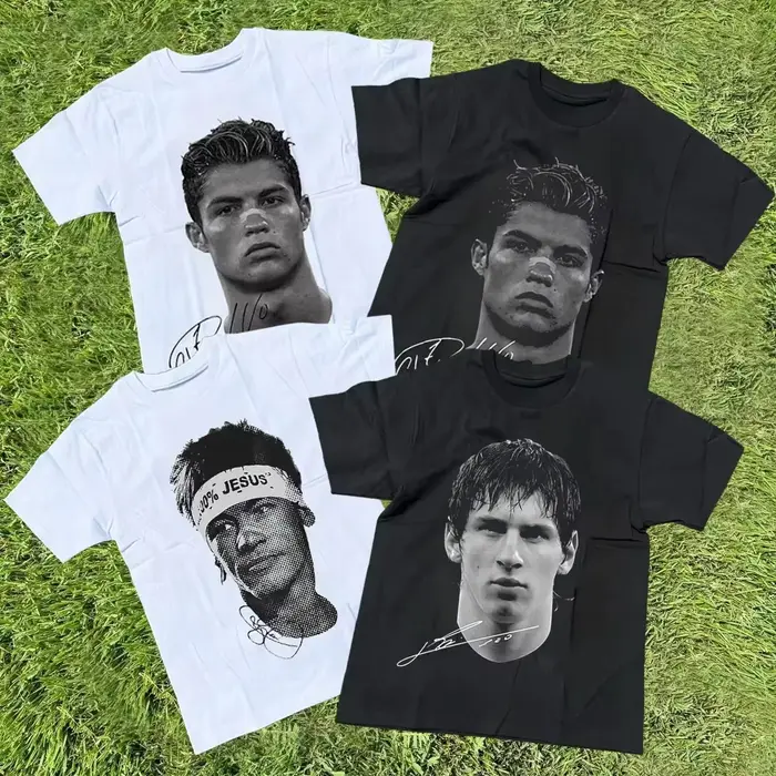 T-shirt imprimé avec portrait des superstars du football Cristiano Ronaldo