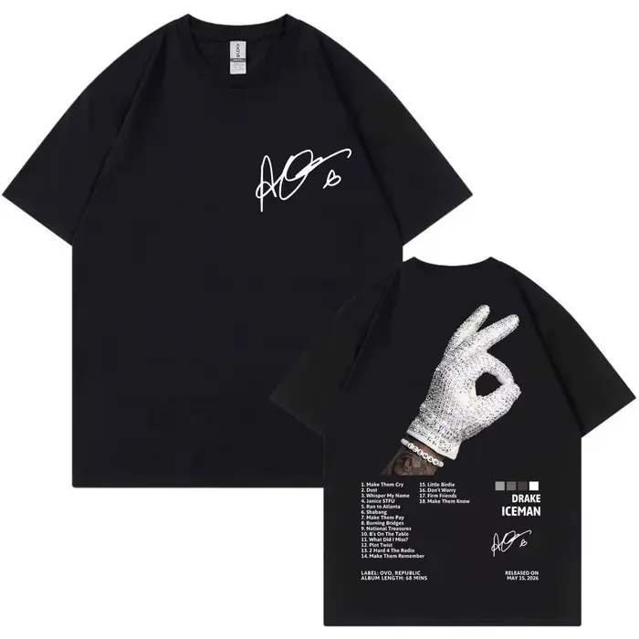 T-shirt de l'album Iceman du rappeur Drake, vêtements pour hommes et femmes, mode Hip Hop, T-shirt d