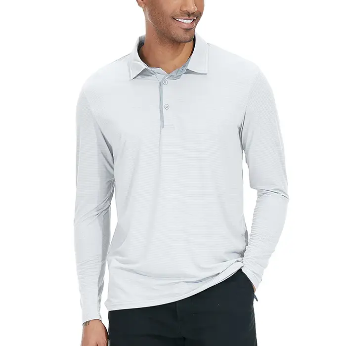 Polo de sport léger et athlétique pour hommes, chemises à manches longues fines, course en plein air