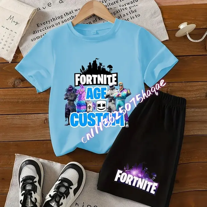 FortnitesT-shirt et short pour garçons et filles