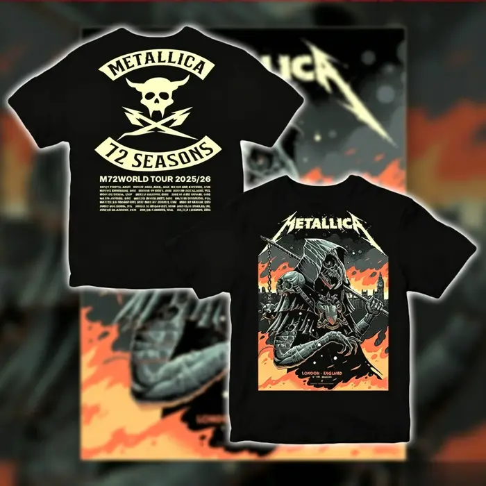 T-shirt de la tournée Metallica à Londres M72 World Tour 2026