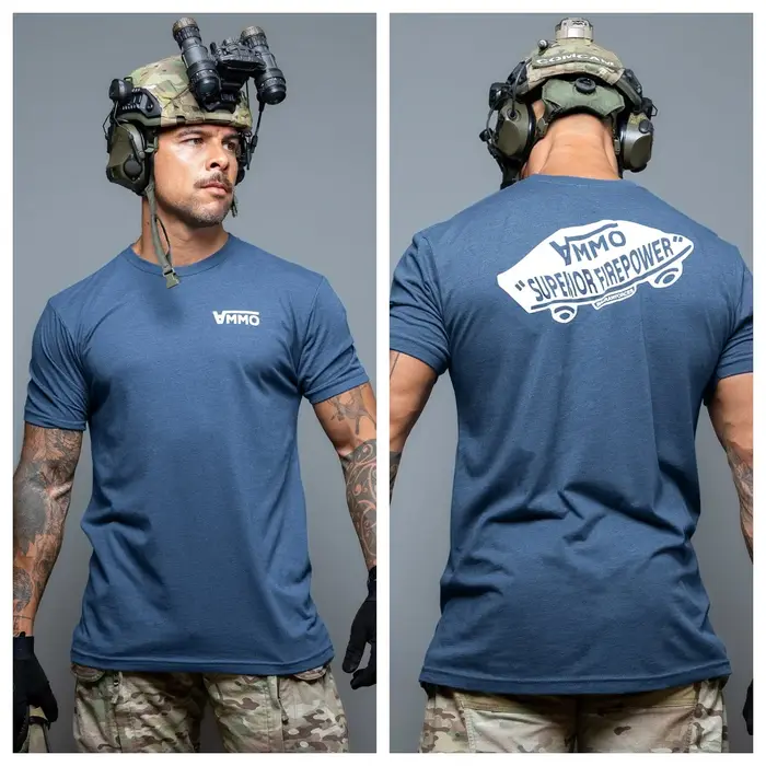 Nouveau T-shirt 2026 Ammo Superior Firepower - Convient pour les vêtements de sport en pur coton