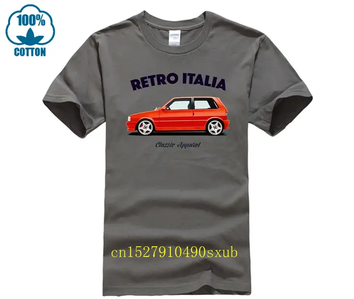 T-shirt FIAT UNO TURBO. RÉTRO ITALIE. VOITURE CLASSIQUE. ABARTH