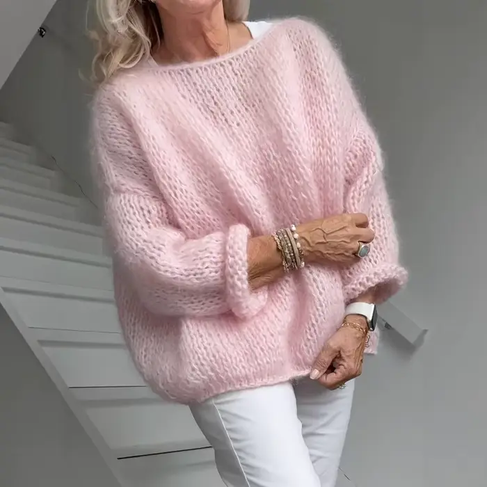 Pull en laine rose pour femme