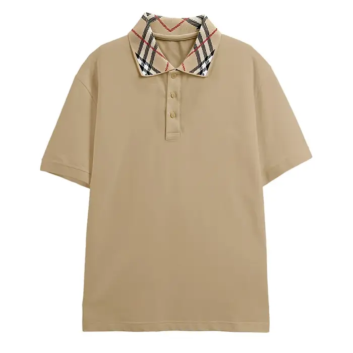 Polo tendance rétro à carreaux pour homme, haut de gamme, color block, col rabattable, respirant, ma