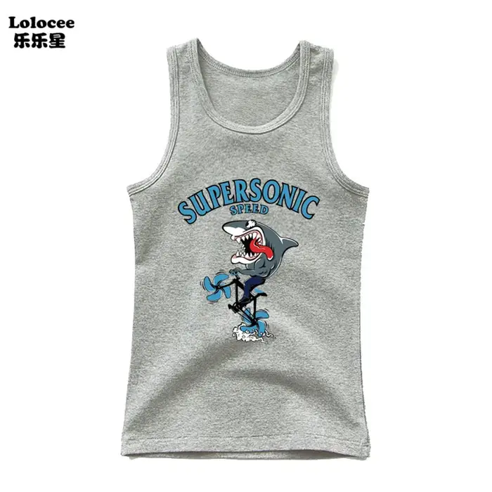 Enfants Animal mer requin T-shirt sans manches 2023 été enfants débardeurs bébé enfants Cool t-shirt