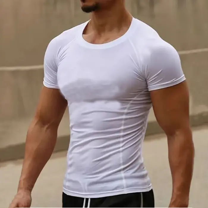T-shirt de compression élastique à séchage rapide pour homme