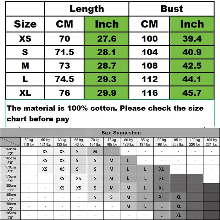 T-shirt pour homme 100% coton