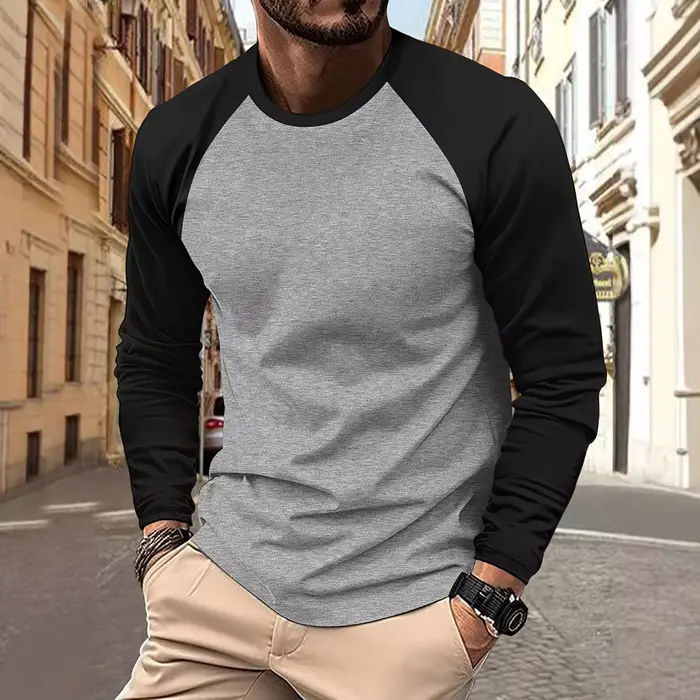 T-shirts pour hommes à manches longues col rond Pactwork