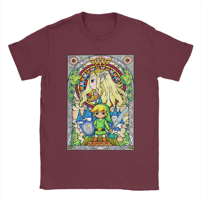 Zeldas Wind Waker T-shirt en verre teinté pour hommes, 100% coton, T-Shirt drôle à col rond, hauts à