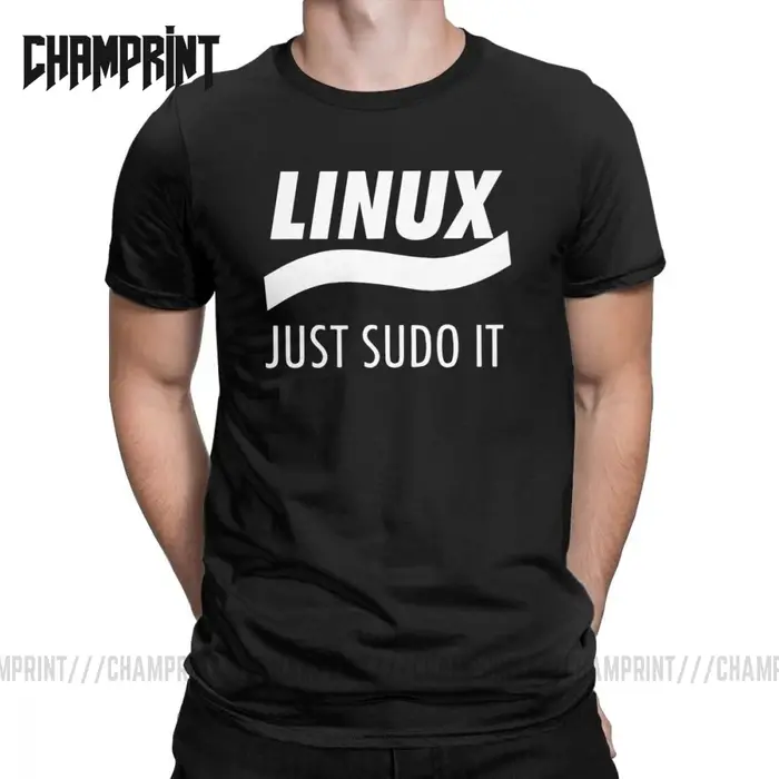 T-shirt pour Homme, Imprimé Linux