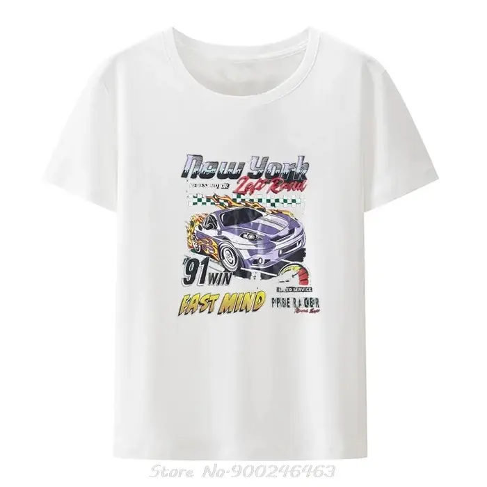 T-shirt unisexe à manches courtes imprimé graphique de voiture pour hommes