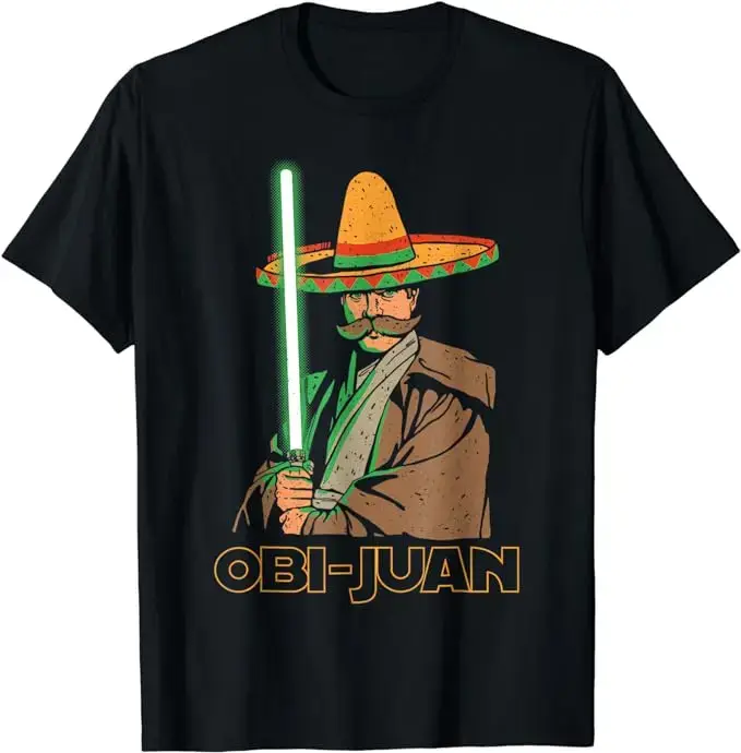 T-shirt à manches courtes, humoristique, mexicain, Obi Juan, film, parodie, Nerd Cinco De Mayo, cade