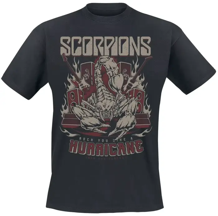 T-Shirt avec Logo triangulaire Scorpions Rock Band