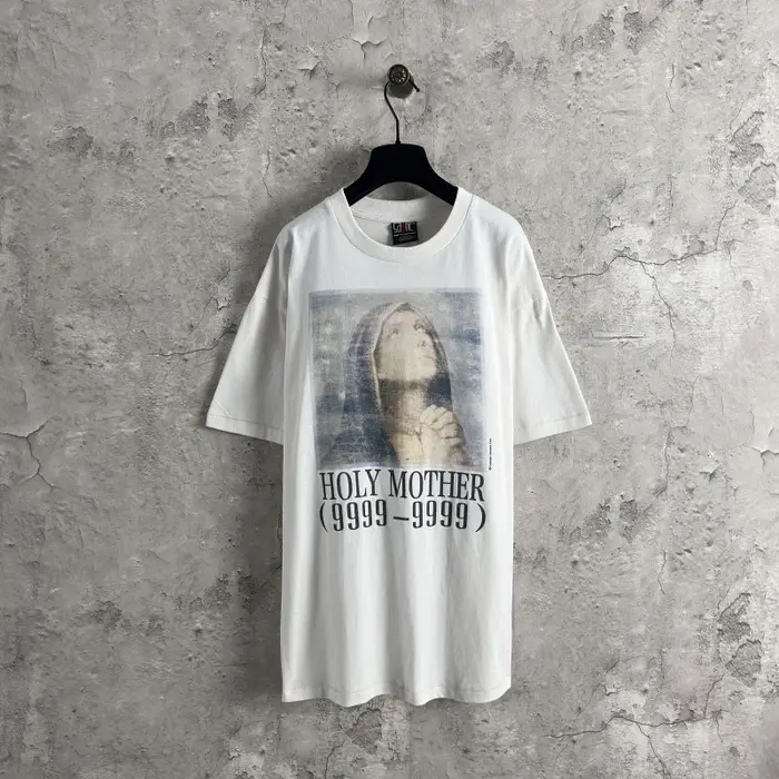 T-shirt Saint Print pour Hommes et Femmes, Motif Lettres Avant et Arrière, Coupe Oversize, Style Vintage Hip Hop Streetwear, Manches Courtes