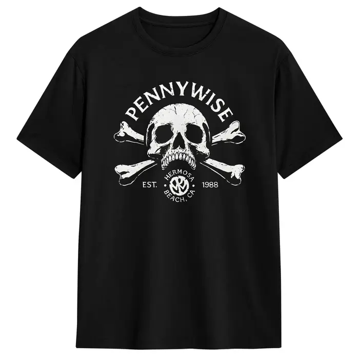 T-shirt Punk Art Pennywise Band Merch pour hommes
