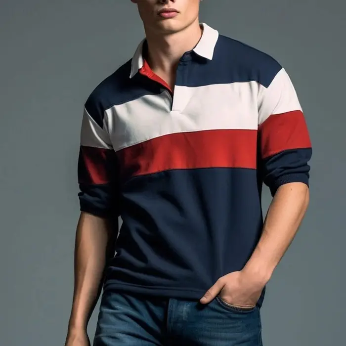 Nouveau en rayé graphique polos pour hommes Simple automne affaires 3D imprimé à manches longues Golf Polo décontracté usage quotidien t-shirts hauts