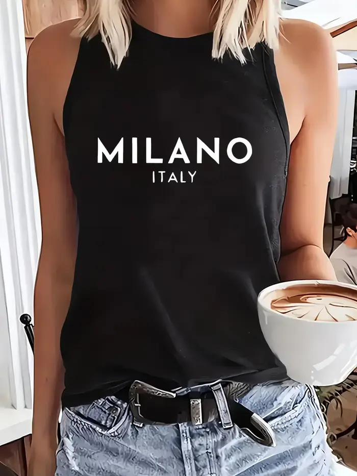 Milano Italie Design imprimé gilet T-shirt