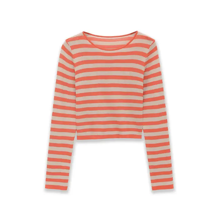 T-shirts rayés à manches longues slim pour femmes