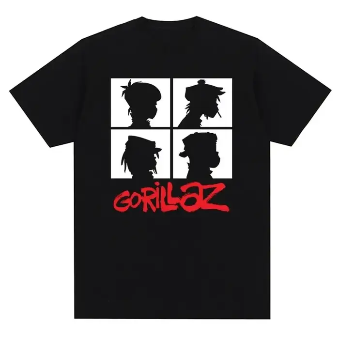 T-shirt Gorillaz Punk Rock 2025 – Imprimé groupe musical années 90 – Mode décontractée – Manches courtes – Unisexe – Grande taille