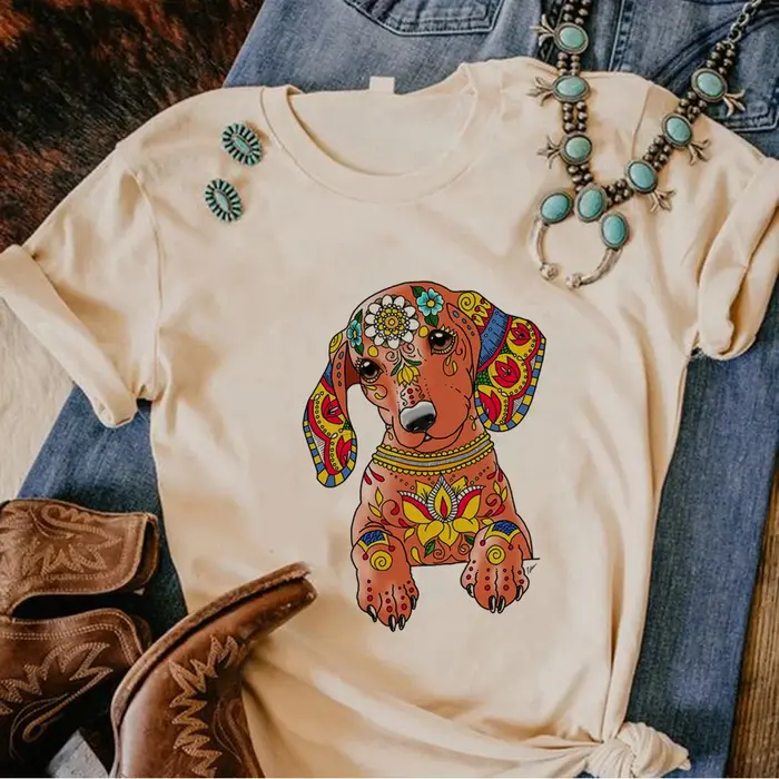 T-shirt de Teckel pour Femme