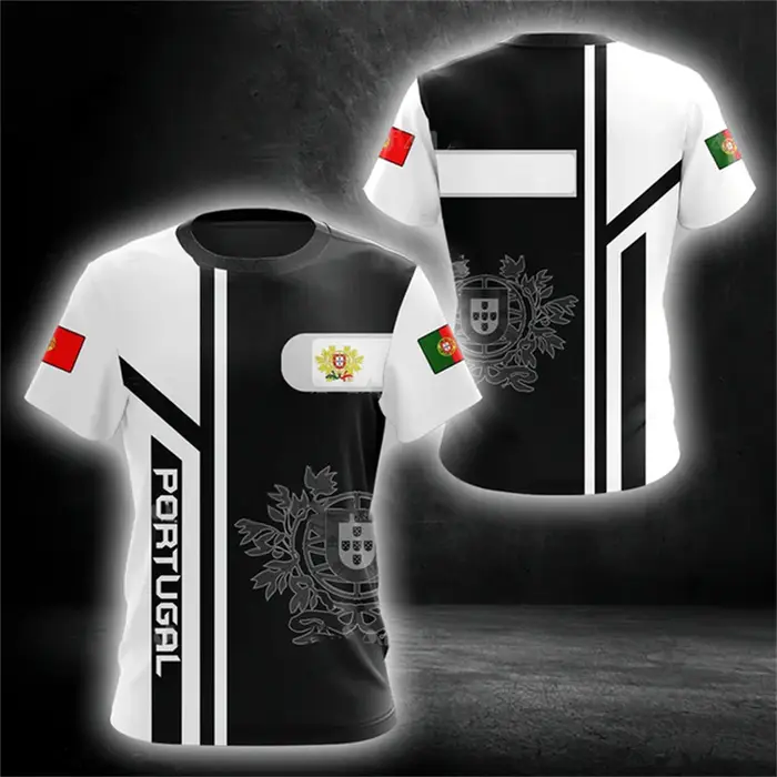 Drapeau du Portugal 3D imprimé T-Shirts hommes femmes décontracté mode Streetwear surdimensionné à manches courtes
