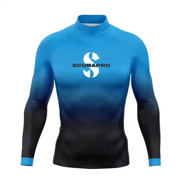 Été hommes éruption garde à manches longues Surf natation T-shirt plage Protection UV maillots de ba