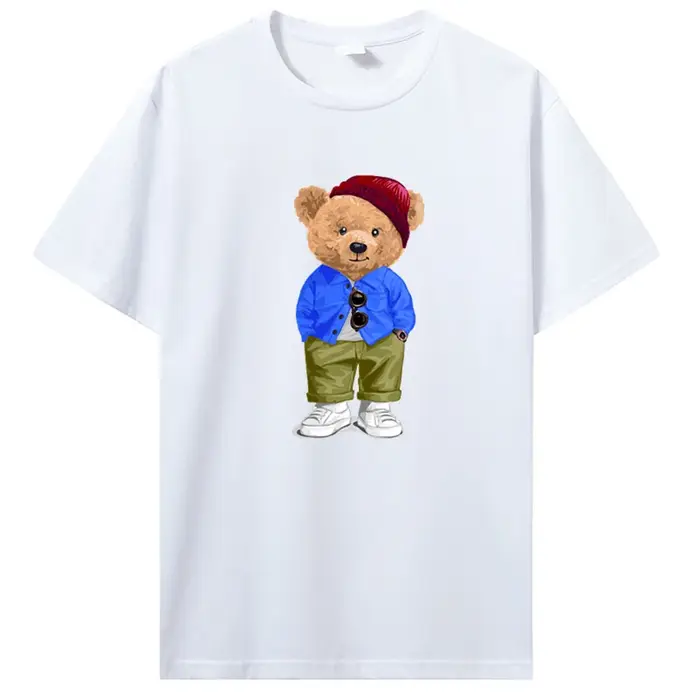 T-shirt ours en peluche jouant au badminton pour hommes