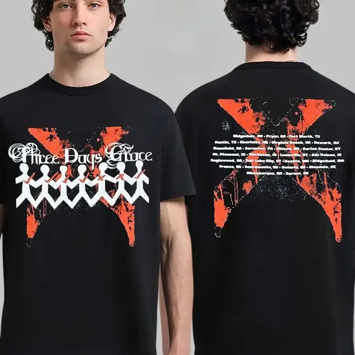 T-shirt vintage rock Three Days Grace Band