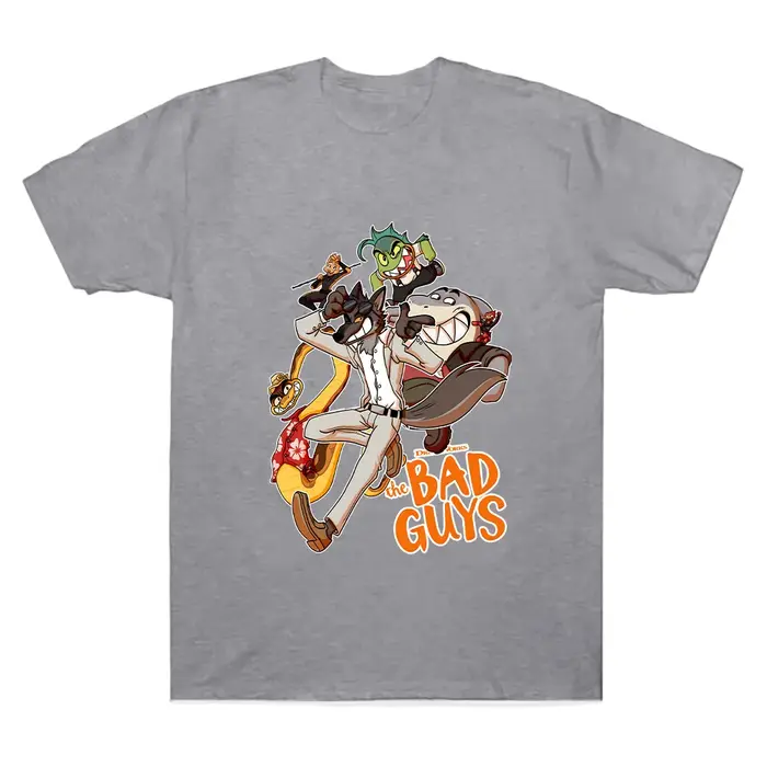 The Bad Guys 2 dessin animé imprimé t-shirts coton cadeau créatif t-shirt été femmes hommes à manches courtes ample respirant vêtements haut