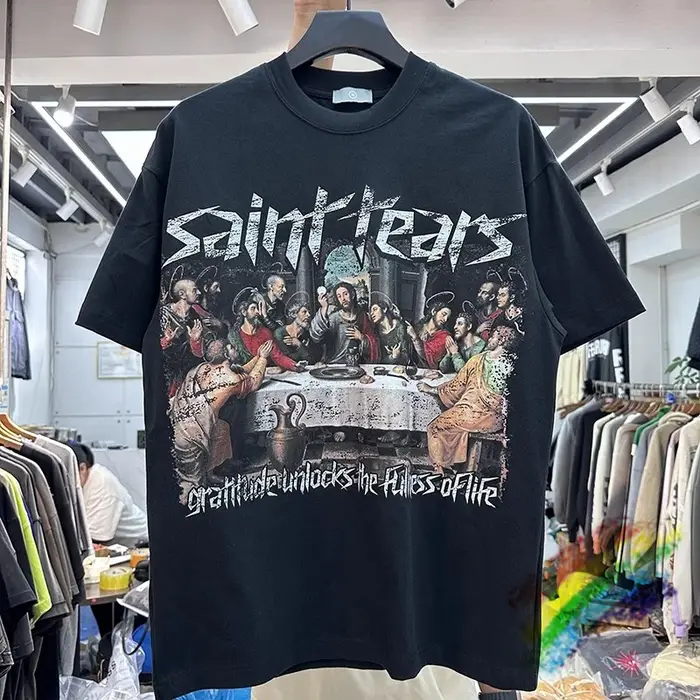 T-shirt imprimé Saint Tears pour hommes et femmes