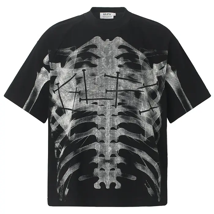 T-shirts graphiques squelette pour hommes, streetwear Harajuku, hip-hop, t-shirts oversize, t-shirts
