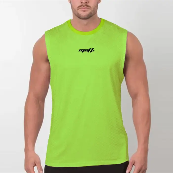 Débardeurs de fitness pour hommes – Marque de mode européenne et américaine – T-shirt de sport sans manches à col rond