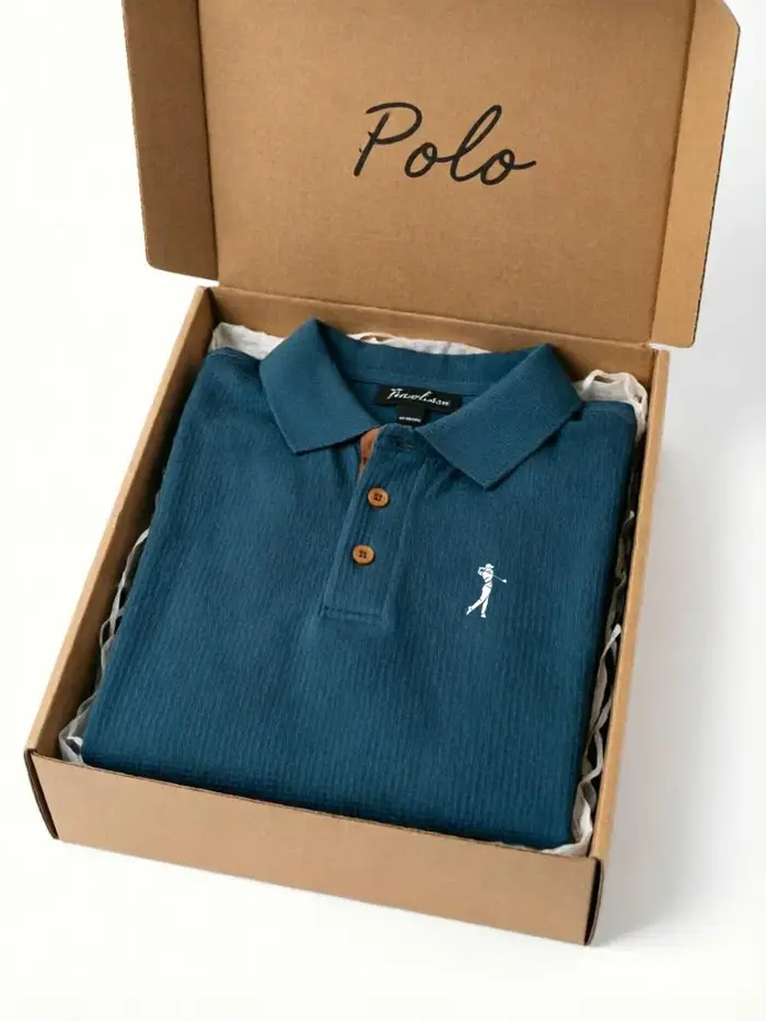Polo classique pour homme - Tricot de qualité supérieure avec broderie golf