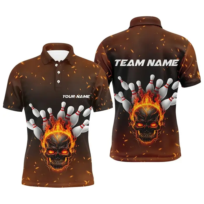 Polo de bowling imprimé en 3D pour hommes