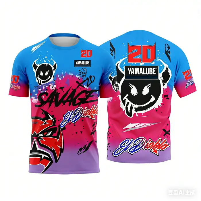 T-shirt à manches courtes pour hommes, motif imprimé en 3d, pour fans de course de moto n° 20, quatr