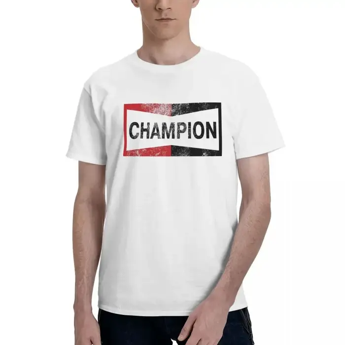 Champion Vintage Logo imprimé T-shirt hommes surdimensionné coton