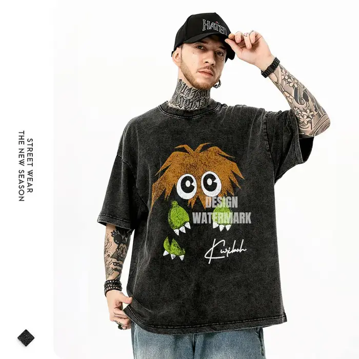 Anime y-yu Gi Oh t-shirts surdimensionné Vintage lavé Yugi Muto T-shirt Manga Joey Wheeler