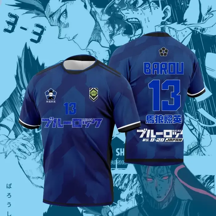 Nouveau T-shirt 3D 'Blue Lock' Inudo Rin et Sadazaki