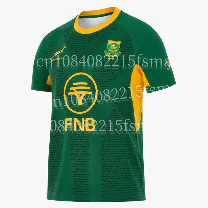 T-shirt à col rond et manches courtes imprimé graphique, motif l'Équipe nationale d'Afrique du Sud (